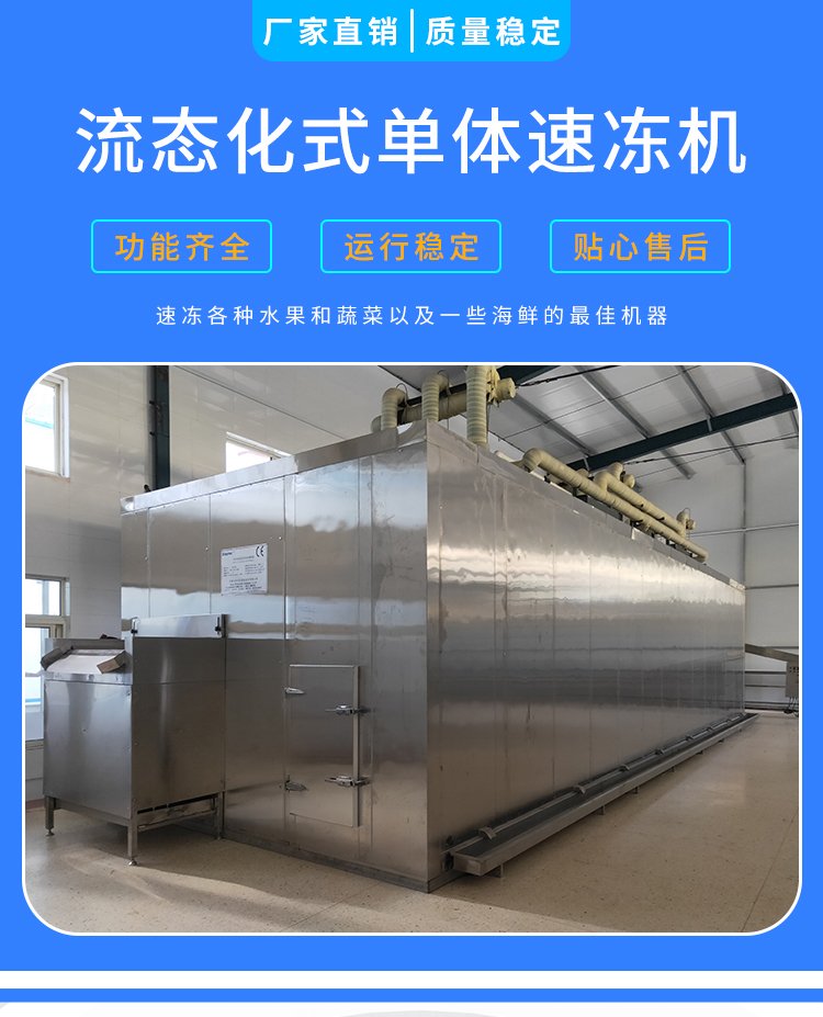 流态式单体速冻机 高效率速冻设备 大用按需定制 预制菜速冻水饺等